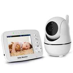 PTZ Baby Monitor Pan Tilt Zoom con fotocamera remota, fotocamera video wireless da 3,2", visione notturna, monitoraggio della temperatura, conversazio en oferta