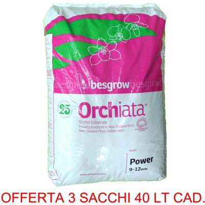 Offerta 3 Pz Orchiata Power 9-12Mm 40Lt Substrato Orchidee Giardinaggio Fiori
