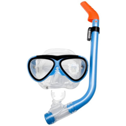 Junior Maschera Subacquea con Boccaglio Aqua/Nero 88DH - Multicolore - Waimea en oferta