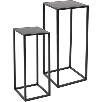 2x Supporto per piante porta fiori sostegno in metallo nero fioriera angolare