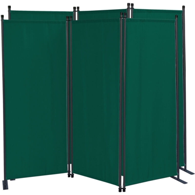 2 Pezzi Paravento da Giardino 170 x 165 cm 3 parti pieghevole Divisorio in Tessuto Protezione della Privacy Verde