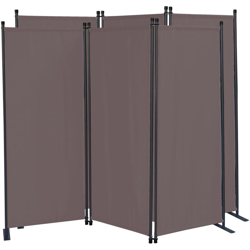 2 Pezzi Paravento da Giardino 170 x 165 cm 3 parti pieghevole Divisorio in Tessuto Protezione della Privacy Marrone-Grigio precio