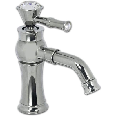 Rubinetto per lavabo con cristalli in vetro miscelatore regolabile monocomando per lavandino da bagno Argento
