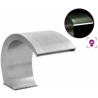 YOUTHUP Fontana per Piscina con LED in Acciaio Inox 30x60x45 cm - Argento
