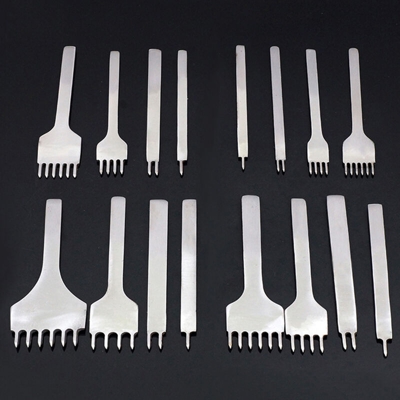 Punzoni per fori per cuciture in pelle Strumento per punzonare 4 pezzi Punzoni per cucire a mano Strumenti per artigianato in pelle Spaziatura 5 mm