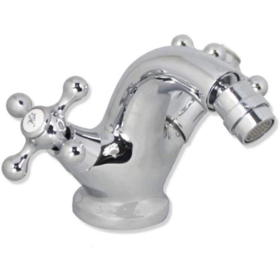 Rubinetto per bidet miscelatore doppio comando monoforo da bagno in ottone cromato 52345A