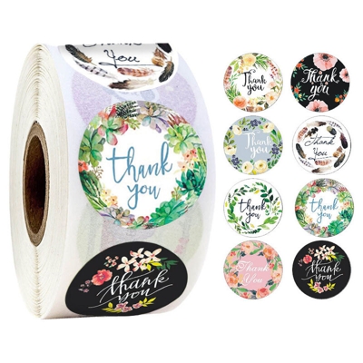 500 pezzi adesivi di ringraziamento adesivi, adesivi di ringraziamento, rotolo di ringraziamento, etichetta regalo autoadesiva per confezioni regalo,