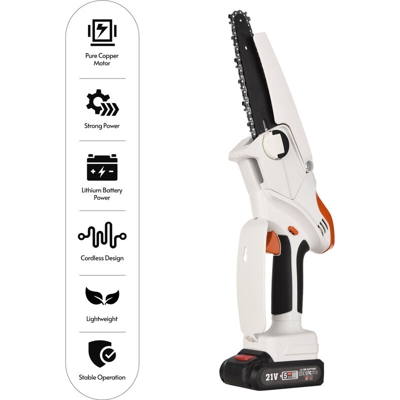 Motosega a batteria da 6 pollici per giardinaggio, potatura, rifinitura portatile per uomini e donne