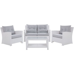 Set da giardino in rattan bianco SAN MARINO en oferta