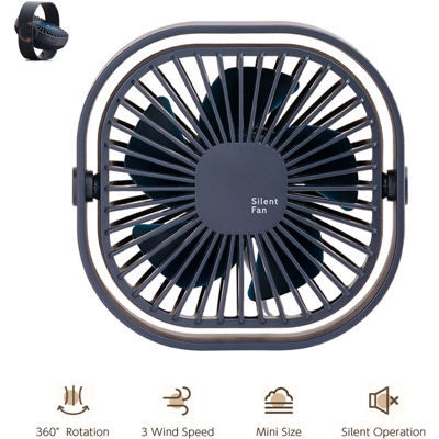 Ventilatore da tavolo USB Girevole a 360¡ã Silenzioso mini ventilatore da tavolo da tavolo Controllo a 3 velocit¨¤ Funzionamento silenzioso