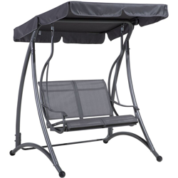 Dondolo da giardino in metallo e tessuto grigio TESERO en oferta