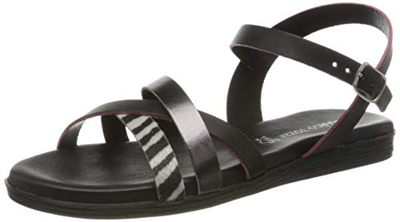 Marco Tozzi 2-2-28433-24, Sandali con Cinturino alla Caviglia Donna, Nero (Black Comb 098), 39 EU
