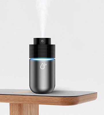 Riloer Umidificatore per auto, macchina per aromaterapia per auto USB con purificazione dell'aria aerosol (grigio argento)