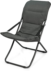 Sdraio da giardino con cuscino imbottito, pieghevole, 3 posizioni CNPFLO (Grigio) en oferta