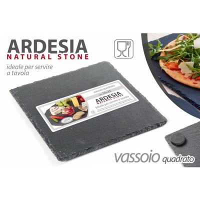 Vassoio piatto in ardesia cm 15 x 15 casa pub o ristoranti