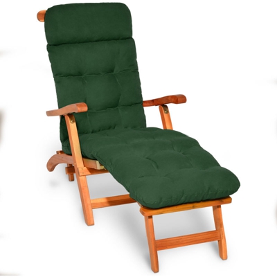 Beautissu Cuscino per sedie a Sdraio Flair DC - Extra Comfort per Sedia a Dondolo e poltrone da Giardino Verde scuro