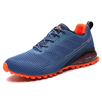Eisrumu Scarpe da Trail Running Uomo Scarpe da Corsa Trekking Montagna Leggere e Traspiranti Sneakers da Esterno Arancio Blu 44EU