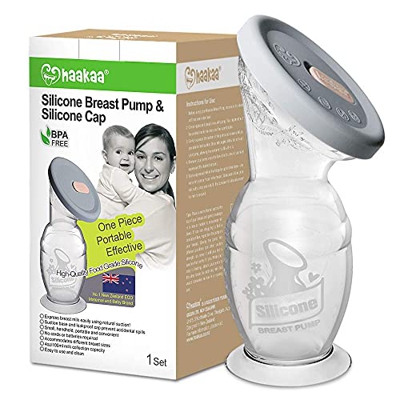 Haakaa Gen2 Tiralatte Manuale + Coperchio, Silenzioso, Facile da Pulire - Raccolta del Latte Materno - Silicone Alimentare - Capacità: 100ML