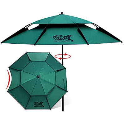OWUV Grande ombrellone Parasole, Ombrello da Pesca ventilato a Doppio Strato, Antipioggia, Anti-UV, ombrellone da Spiaggia Esterno, Antivento, per Bal