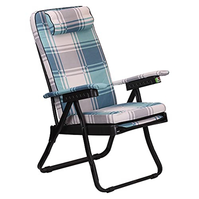 Totò Piccinni Poltrona Sedia Sdraio FUJI con poggiapiedi MADE IN ITALY con cuscino (Azzurro)