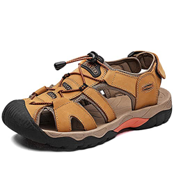 VTASQ Sandali Sportivi da Uomo in Pelle Estate Sandali Chiusi da Trekking Escursionismo Scarpe da Spiaggia All'aperto Sandali Casual Antiscivolo Trasp características