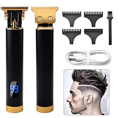 VUENICEE Tagliacapelli Uomo Professionale,Macchinetta per Capelli,Rasoio Capelli,Visualizzazione della Potenza Residua LED, Ricarica USB, 3 Pettini Pr