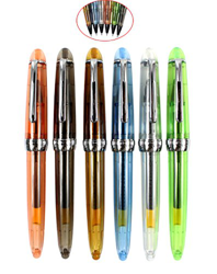 6 Pezzi 992 Penne Roller In Plastica Trasparente, Set Penna Roller Fine Pennino, Clip Jinhao In Argento E Cappuccio A Vite, Colori Solidi (Arancione,  características