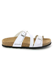 GRUNLAND, Sara CB0016, Ciabatta Sandalo, Ecopelle, Bianco - 40 en oferta