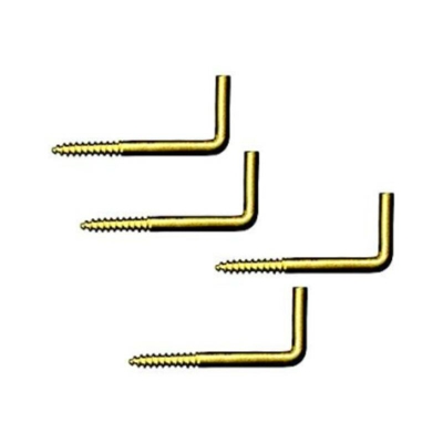 20 CANCANETTI GOBBETTO A VITE - PER BACCHETTE TENDE 2x24x12mm IN FERRO OTTONATO - Oreca