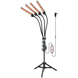 Lampada da coltivazione a LED con treppiede regolabile per piante da interno Spettro completo solare Spegnimento automatico 4/8/12 H Timer 3 en oferta
