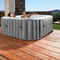 Spa MSPA gonfiabile quadrata â€“ Fjord 6 grigio - Spa 6 persone quadrata 185cm, PVC, pompa, riscaldamento, gonfiatore, 2xfiltro, fodera, e pannello en oferta