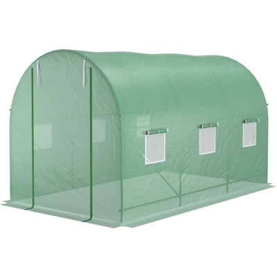 Outsunny Serra con Tetto Arrotondato in PE, 3.5x2x2m