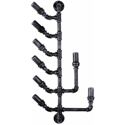 Portabottiglie da Parete Design Industriale in Metallo Argento 42,5 x 17 x 86 cm en oferta