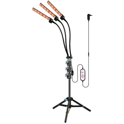 Lampada da coltivazione a LED con treppiede regolabile per piante da interno Spettro completo solare Spegnimento automatico 4/8/12 H Timer 3