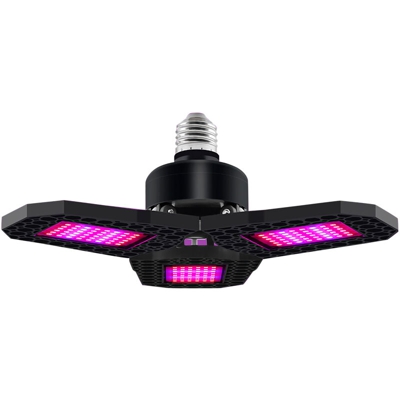 Lampada da coltivazione a LED deformabile per piante da interno 3 pannelli 90 gradi Pieghevole E27 Luci per coltivazione di piante Spettro rosso e