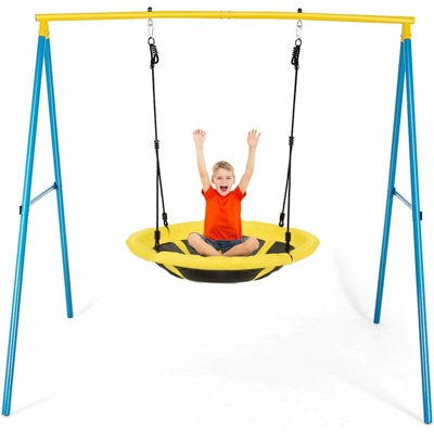 Altalena da Giardino Dondoli per Bambini, Altalena Singola in Metallo, Capacita di Peso 150kg