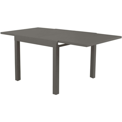 Set tavolo e sedie da giardino per esterno in alluminio cm 90/180 x 90 x 75 h con 4 sedute colore Taupe