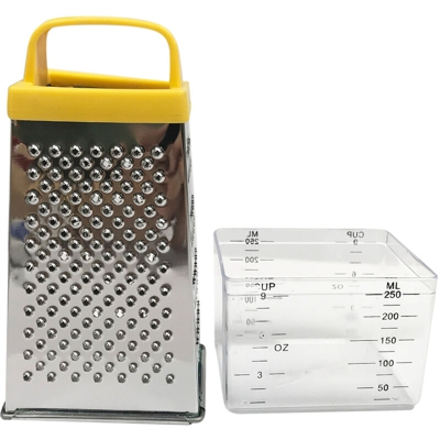 Pialla a quattro lati in acciaio inossidabile, con scatola, colore casuale della maniglia, 6 pollici