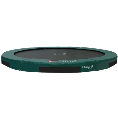 SOLO TRAMPOLINO Tappeto elastico interrato rotondo 366cm - verde. Un trampolino molto bello e integrato nel giardino. Senza rete di sicurezza,
