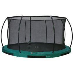 SOLO TRAMPOLINO Tappeto elastico interrato rotondo 366cm con rete di sicurezza - verde. Trampolino con perfetto rapporto qualità prezzo per anni di precio