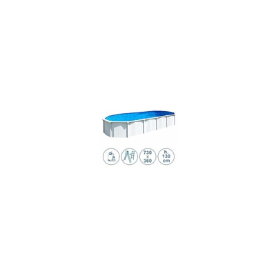 Piscina fuori terra in acciaio WHITE POOL 730x360x130 cm