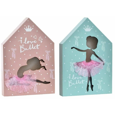Decorazione DKD Home Decor Ballerina di Rumba Poliestere LED Legno MDF (2 pcs)