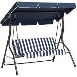 Dondolo da giardino in acciaio bianco blu CHAPLIN en oferta