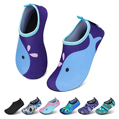 SAGUARO Scarpe da Immersione Bambini Ragazze Scarpe da Bagno Ragazzi Rapida Scarpette Scarpe da Mare Bambino Surf Spiaggia Delfini Blu Gr. 22/23 EU