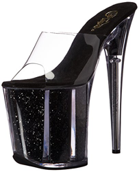 Pleaser Sandali da Donna Flamingo-801g con Plateau, Clr Nero Glitterato, 36 EU precio