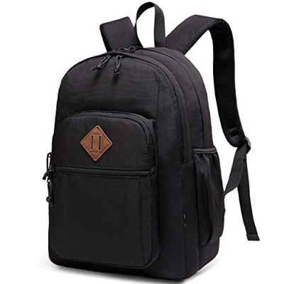 Zaino per Uomo Donna, Chasechic Resistente All'acqua Doppio Scomparto Zaino Scuola Laptop da 15 pollici Zaino Nero