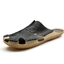 Taloit Premium - Sandali da uomo in pelle traspirante sandali romani appartamenti uomo pantofole sport all'aperto casual estate scarpe características