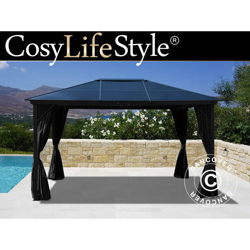 Gazebo Santa Barbara con tende e zanzariera, 3x4m, Nero precio