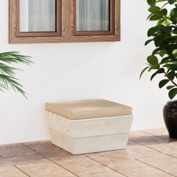 vidaXL Ottomana da Giardino su Pallet con Cuscino in Legno di Abete - Beige características
