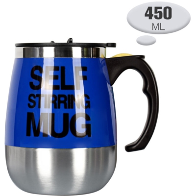 Tazza auto mescolantesi 450ml Tazza da caffe Interno in acciaio inox Miscelazione automatica Caffe Te Cioccolata calda Frullato di proteine ??del